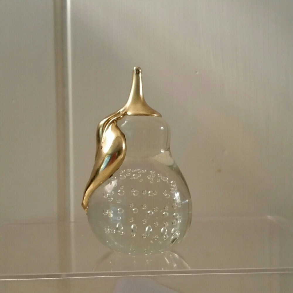 Glass Pear shaped paper weight